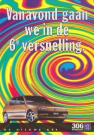 306 GTi Hatchback postcard, A6-size, 1990s, Dutch language