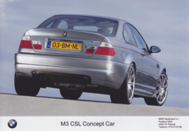 BMW M3 CSL concept car, 3 different press photo's, Dutch, 2002
