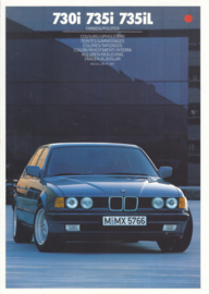 7-series Colours & Upholstery folder, 6 pages, A4-size, 2/1986, 7 languages