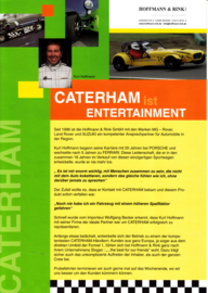 Caterham sportscar leaflet, 2 pages, about 2008, German language