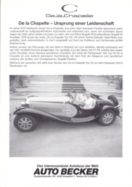 De la Chapelle Typ 55 Cabriolet leaflet, 2 page, about 1985, German language