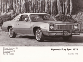 Fury Sport 2-Door Coupe, large press photo, Dutch, 12/1975