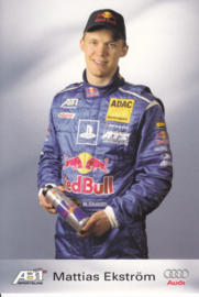 TT with racing driver Matthias Ekström, unsigned postcard 2003 season, German language
