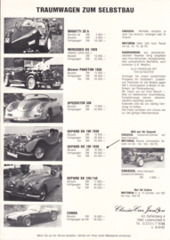 Classic-Car Janßen replica program leaflet, 1 page, about 1987, German language
