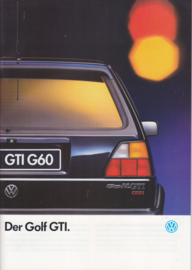 Golf GTI & GTI 16V & GTI G60 brochure, A4-size, 36 pages, German language, 1/1991