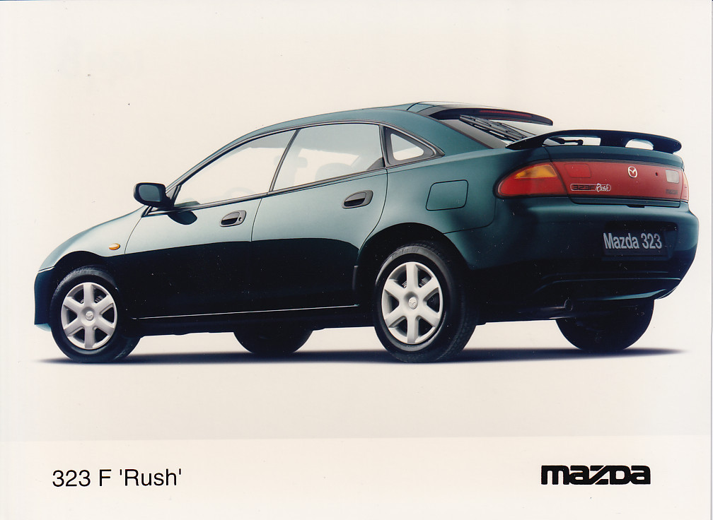 Mazda 323 F "Rush", press photo, Dutch, 1998
