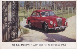 MG Magnette 4-door Sedan, standard size postcard, UK, early 1960s