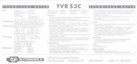 S3 C specs. & prices, 2 pages, German language, 1992, Switzerland *