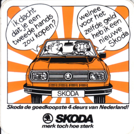 Skoda 4-Door, sticker, 10 x 10 cm, Dutch