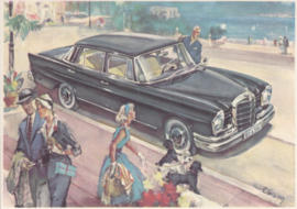 220 SE Sedan, A6-size, German card with 4 languages, 1960