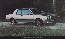 Skylark 2-Door Sport Coupe, US postcard, standard size, 1980