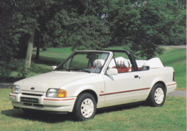 Ford Escort Cabriolet by Karmann,  A6-size postcard, early 1990s, German