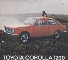 Corolla 1200 range brochure, 8 pages,  about 1970, Dutch language