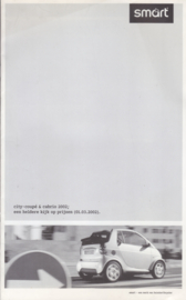 City Coupé & Cabrio price + specs. brochure, 12 pages, 03/2002, Dutch language
