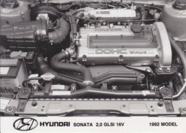 Hyundai  Sonata 2.0 GLSI 16V engine, press photo, Belgium, 1992