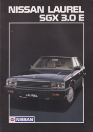Laurel SGX 3.0 E Sedan brochure, 12 pages, 1986, Swiss market, French language