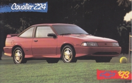 Cavalier Z24, US postcard, standard size, 1993