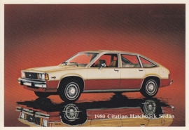 Citation Hatchback Sedan,  US postcard, standard size, 1980