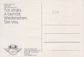 Super Eight 2.0, postcard, DIN A6-size, Dutch language, about 1984