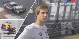 DTM driver Antonio Felix da Costa, oblong autogram card, 2016, German/English