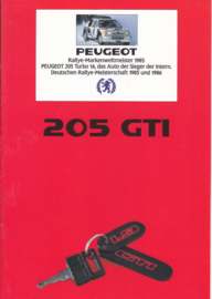 205 GTI brochure, 8 pages, A4-size, 1987, German language