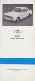 Program pricelist folder, 8 pages, 1969, Dutch language