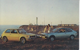 Civic & Accord CVCC 5-speed, US postcard, standard size, 1977
