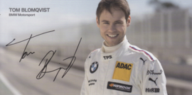 DTM driver Tom Blomqvist, oblong autogram card, 2015, German/English