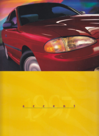 Accent Hatchback & Sedan brochure, 16 large pages, 1997, USA, English language