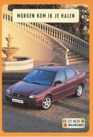 Baleno Sedan, DIN A6-size postcard, Dutch language, 1999