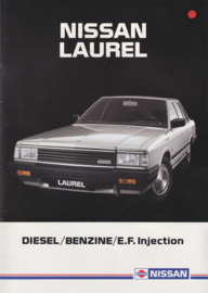 Laurel Sedan model brochure, 12 pages, 6/1986, Belgium, Dutch language