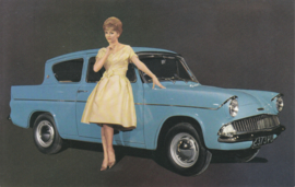 Ford Anglia, advertising postcard, factory-issued, 1/1961, Dutch