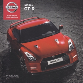 GT-R sportscar pricelist, 16 pages, 02/2015, German language