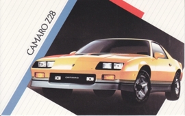 Camaro Z28,  US postcard, standard size, 1986