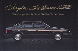 Le Baron GTS, US postcard, continental size, 1986