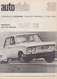 125 Berlina 'Autovisie'roadtest reprint, 6 pages, 9/1967, Dutch language