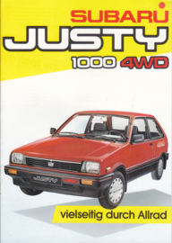Justy 1000 4WD brochure, 16 pages, German language, about 1986