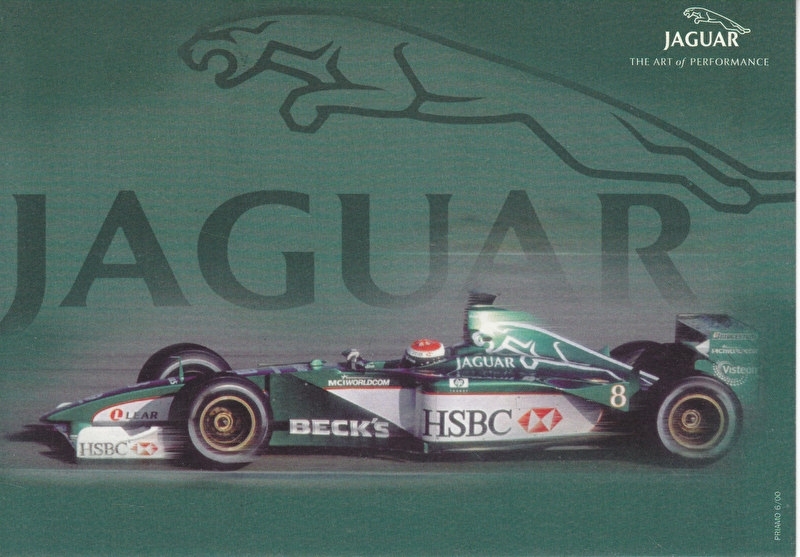 R1 Formula 1 racecar,  large postcard, 16 x 11 cm, Turin motorshow 2000