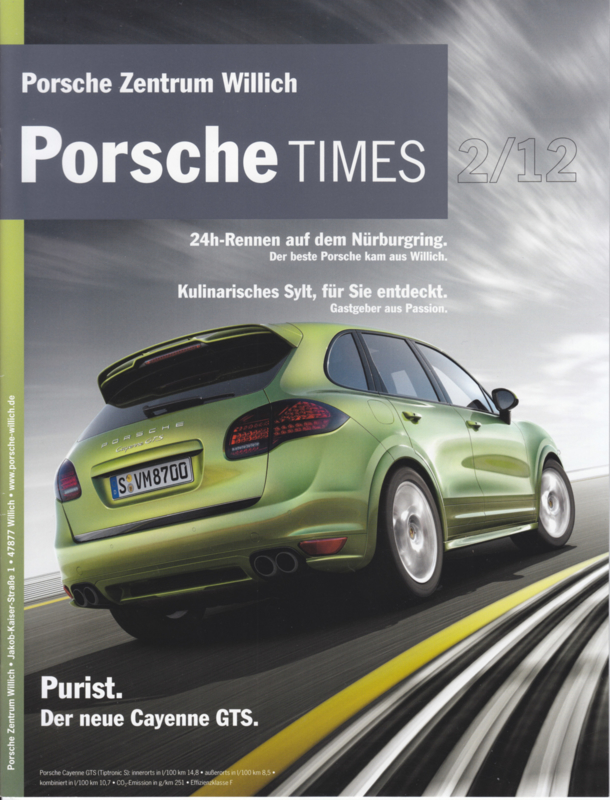Porsche Times magazine, # 2-2012, 16 pages, PC Willich