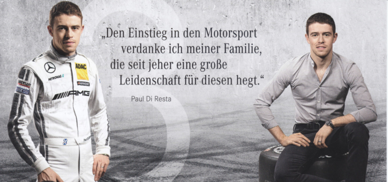 Paul di Resta, DTM season 2016, large card, German language, printed signature