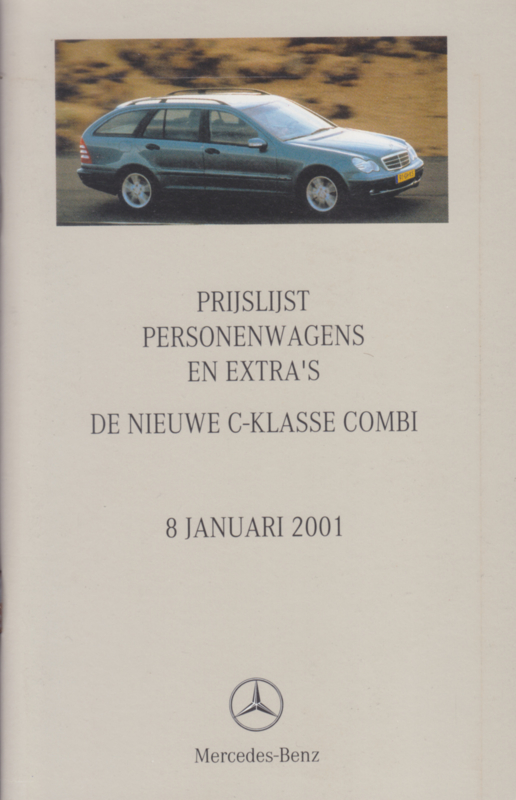 C-class Combi price booklet, 36 pages, A6-size, 1/2001, Dutch language