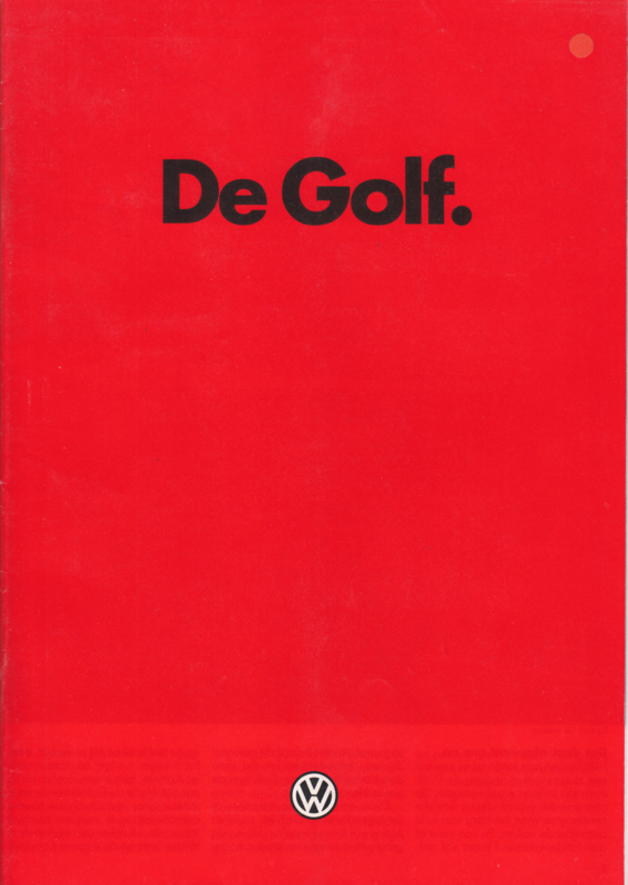 Golf brochure, 24 pages,  A4-size, Dutch language, 08/1985