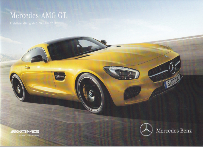 AMG GT Coupe price list brochure. 40 pages, 03/2015, German language