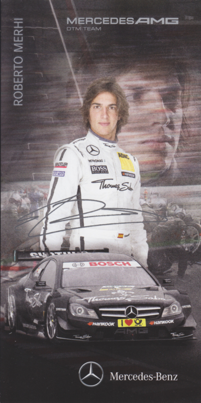 Roberto Mehri, DTM season 2013, large card, German language, printed signature