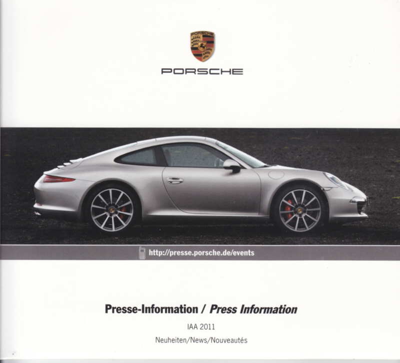 Porsche Press Kit IAA 2011, DVD with pictures & small booklet, factory-issued,  German/English