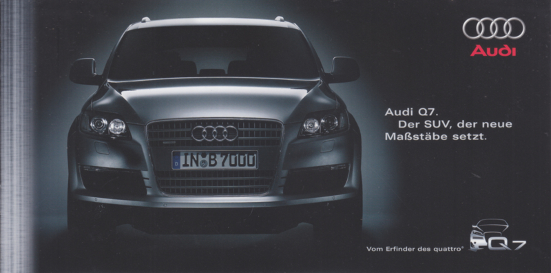 Q7 SUV folder, 8 pages, 2005, German language