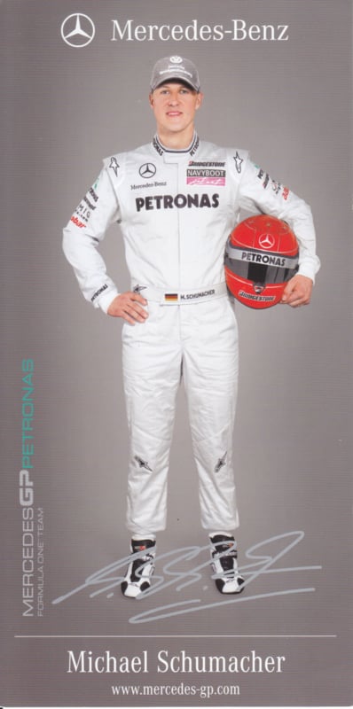 Michael Schumacher - Formula 1 2010 - auto gram postcard, German