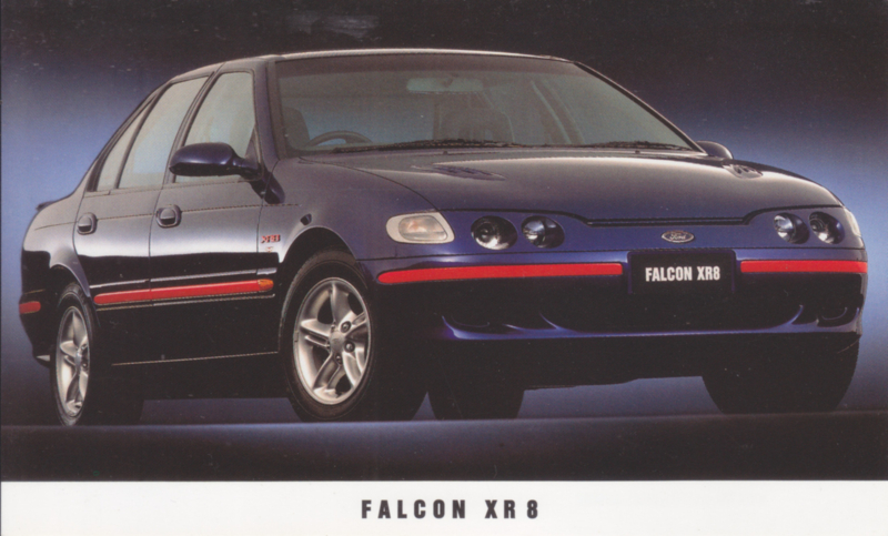 Falcon XR 8 Sedan, standard size postcard, Australia, 2000s