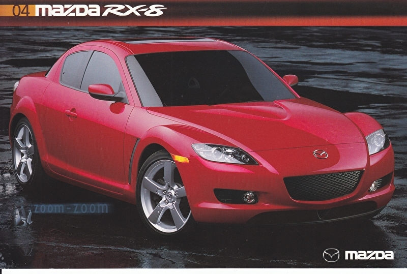 RX-8 Sports Car, 2004, US postcard, A5-size