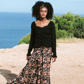 Maxi Skirt Paisley Fiesta – Black 8222804 Isla Ibiza bonita